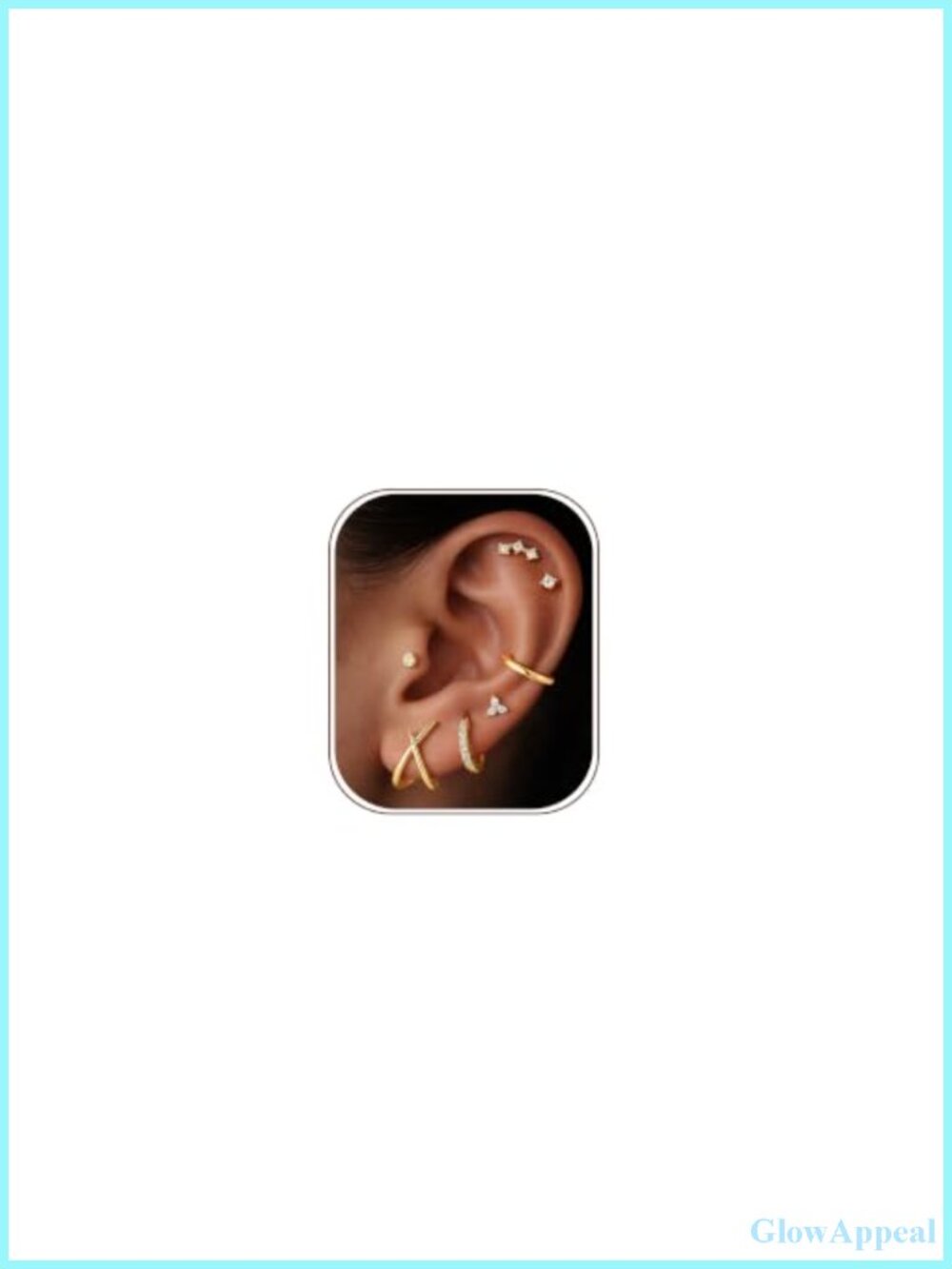 14K Gold Plated Stud Earrings Hypoallergenic for Sensitive Ears Set